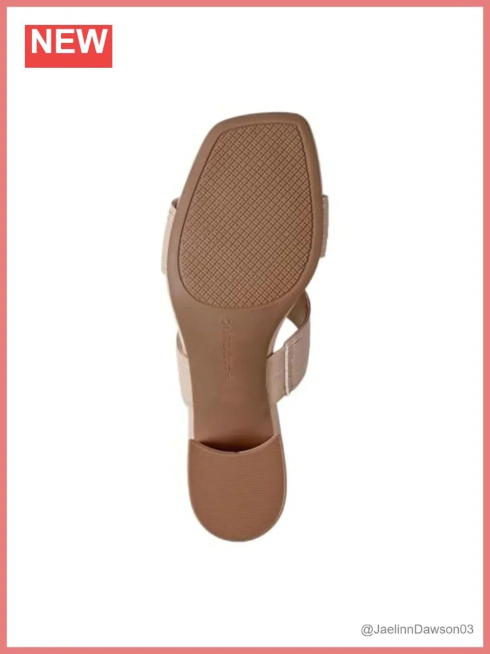 Square Toe Block Heel Slip On Sandals Women's Slide